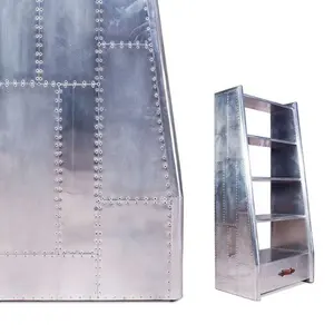 Loft meubles industriels étagère à livres présentoir en aluminium bibliothèque en bois métal pour whisky maison bureau étagères 1 pièce