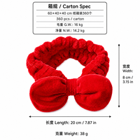 Bandeau en peluche personnalisé avec nœud rose, bandeau de maquillage doux pour femmes, accessoires capillaires pour spa, fabricant OEM ODM