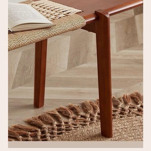 Solid Wood Long <b>Bench</b> With Rope Weaving Handmade For Bedroom <b>Entryway</b> Shoe Changing - Product Image 3