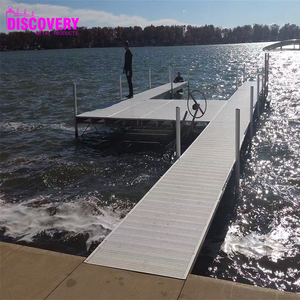 Wholesale Factory Prices Marina Floating Bridge Walkway With Aluminum Fixed <strong>Pile</strong> Holder Stationary Aluminum <strong>Dock</strong> - Product Image 1