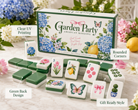 Tuiles de Mahjong Américain de Luxe à Dos Vert Floral pour Fêtes de Jardin, Jeu de Société pour Famille et Club, Cadeau, Vente en Gros, OEM, ODM