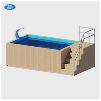 Piscine hors sol familiale en acier robuste pour une utilisation toute l'année en extérieur