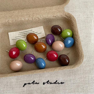 2025แฟชั่นอินเทรนด์ผู้หญิงเครื่องประดับลูกอมกลมลูกปัดต่างหูเรซิ่นสำหรับเด็กผู้หญิง - Product Image 1