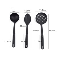 Ensemble de 6 Ustensiles de Cuisine en Plastique Durable, Comprenant Louche, Spatule, Écumoire, Cuillère à Fente, Cuillère Passoire et Spatule de Service