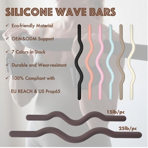 <span class=keywords><strong>Barre</strong></span> de musculation incurvée en silicone 15/25 lb, 90/110 cm, à toucher doux, pour studio de Pilates et entraînement de <span class=keywords><strong>barre</strong></span> - Product Image 2