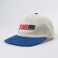 Gorra Snapback de 5 Paneles con Logo Bordado Personalizado al Frente de Algodón y Pana