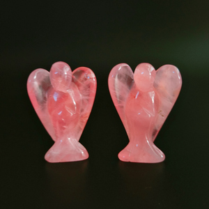 Estatua de Ángel de cuarzo rosa para tallar, piedras preciosas mezcladas, piedra semipreciosa, 2 pulgadas, gran oferta - Product Image 4