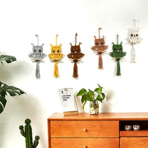 Búho colgante de <span class=keywords><strong>pared</strong></span> <span class=keywords><strong>tapiz</strong></span> tejido a mano bohemio decoración del hogar Decoración de la <span class=keywords><strong>pared</strong></span> de la habitación de los niños - Product Image 3