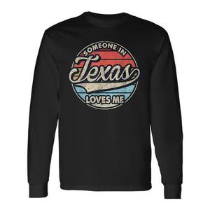 C'è qualcuno nel Texas che mi ama, maglietta retrò a maniche lunghe, taglia unisex per adulti - Product Image 1