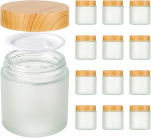 Pot cosmétique avec couvercle en bois, forme cylindrique, pour le stockage des soins de la peau, paquet de 12 - Product Image 1