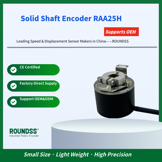 Hollow Shaft Encoder RAA25H4, 4mm Semi-Hollow 25mm Outer, 10-16bit Single-Turn Absolute Encoder with SSI/RS422/RS485/CANopen