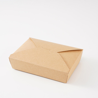 Boîte à lunch pliable carrée en papier kraft pour vendeurs de street food, conteneur à emporter pour frites, sucre, sushi, en gros