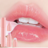 Huile pour les lèvres à changement de couleur de marque privée arôme hydratant fruits clair vegan rose brillant à lèvres plus dodu baume à lèvres