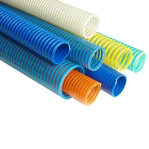Esnek plastik takviyeli PVC sarmal SU pompası hattı emme deşarj Spiral tüp oluklu düz SU hortum özel kesme