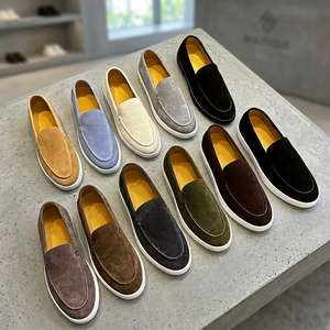 Chaussures décontractées pour hommes en daim noir, fabriquées sur mesure par LANCI OEM, en cuir véritable italien, avec semelle intermédiaire en MD Plush. - Product Image 2