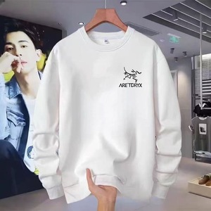 Haut de gamme hommes à la mode marque sweat solide <span class=keywords><strong>pur</strong></span> <span class=keywords><strong>coton</strong></span> ample décontracté poids lourd automne hiver polaire épaissi Base haut - Product Image 4