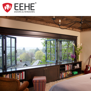 Biệt thự hiện đại nhôm khung cửa sổ kính thiết kế trên ban công cửa sổ gấp thương mại dọc cửa sổ gấp - Product Image 3