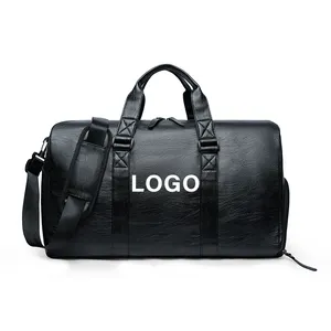 2024 Customized Logo Men's Travel Weekend Bag Large Capacity Waterproof PU Sports Gym Luxury Travel Bag National Luggage Bag