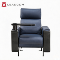 Siège de cinéma VIP en cuir véritable LEADCOM LS-821SP Premium Glider avec porte-gobelet intégré et plateau pivotant rotatif