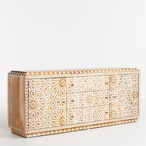Modern Mango Wood <b>Sideboard</b> Cabinet Natural and <b>White</b> Finish Wooden Storage Furniture for <b>Living</b> <b>Room</b> Dining <b>Room</b> Home - Product Image 2