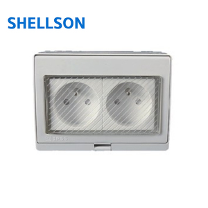 Prise murale extérieure étanche IP55 1 gang française 16A pour salle de bain et <span class=keywords><strong>jardin</strong></span> 250V à montage en surface - Product Image 2