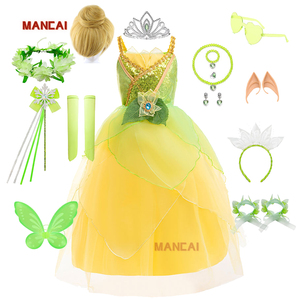 <span class=keywords><strong>Tiana</strong></span> princesse robe filles Halloween la princesse et la grenouille fée robe verte enfants fête d'anniversaire fée clochette Costume - Product Image 1