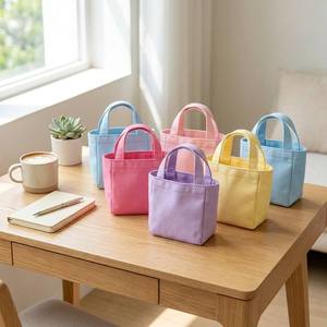 Wholesale <b>Mini</b> Canvas Tote Bags Bulk Custom Cotton Gift Party Favor Cute Shopping Bag for Boutiques Retailers - Product Image 2