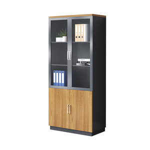 Hiện đại đơn giản bằng gỗ văn phòng tập tin tủ với ba cửa ra vào bảng điều chỉnh tủ tường cho văn phòng phân vùng & hoa máng tủ - Product Image 5