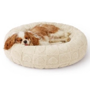 Cama para Mascotas en Forma de Donut, Suave y Afelpada, Antiestrés, Desmontable, de Peluche, de Lujo, con Piel Sintética - Product Image 6