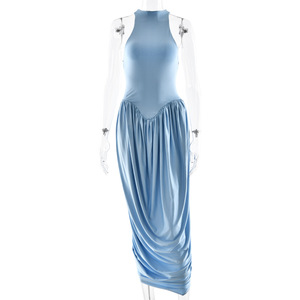Nouvelle robe plissée sexy à fente pour femme, tendance et très vendue - Product Image 6