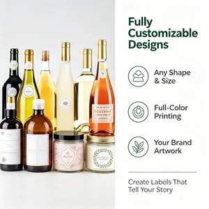 Luxury Gold Foil Stickers Round Die-Cut Adhesive <b>Labels</b> for Gift Craft Packaging Fade-Free Color Premium Finish - Product Image 5