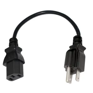 Kabel Ac 125V Nema 5-15p Putar Besi Pipih 110 Volt Colokan AS Standar Amerika Serikat Iec C13 Konektor Kabel Listrik Ekstensi