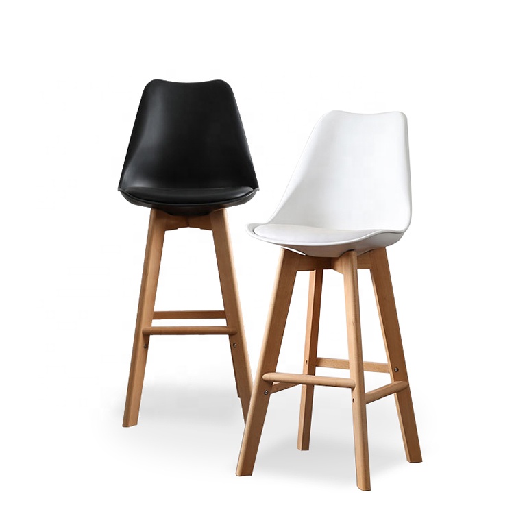 Цветной удобный винтажный барный стул из искусственной кожи с подушкой