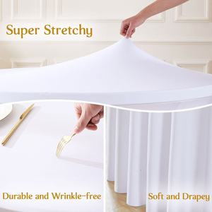 Housse de Jupe de <span class=keywords><strong>Table</strong></span> de Mariage à Haute Élasticité, Installation Facile, Antidérapante, Plusieurs Options de Couleurs, Différentes Tailles - Product Image 2