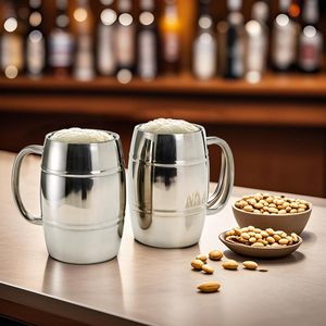 <span class=keywords><strong>Tazas</strong></span> <span class=keywords><strong>de</strong></span> Acero Inoxidable <span class=keywords><strong>con</strong></span> Doble Pared, Jarra <span class=keywords><strong>de</strong></span> Cerveza <span class=keywords><strong>con</strong></span> Asa, Taza Metálica Aislada para Bebidas Calientes, Café, Camping, Viajes - Product Image 5
