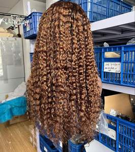 วิกผมลอนแท้100% วิกผมลอนใส13x4สีไฮไลต์มีความหนาแน่นของ200% มีสีใส - Product Image 5