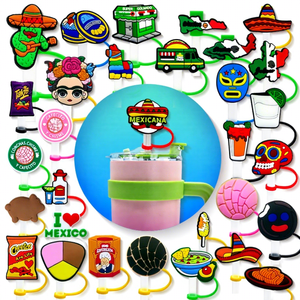 Nova Chegada Kawaii Engraçado 10mm <span class=keywords><strong>Silicone</strong></span> Macio Tampa De Palha Mexicano Cap Toppers Atacado Fornecedor Amostra Grátis - Product Image 1