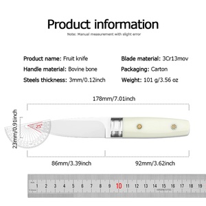Ergonomic High Quality Custom Shiny Outdoor Camping Fixed Blade <b>Knife</b> Bovine <b>Bone</b> <b>Handle</b> 3Cr13mov Blade 1 Year Warranty OEM - Product Image 6