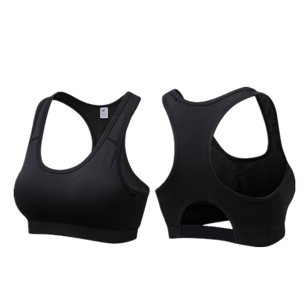 Custom Logo Polyester Spandex Non-underwire Breathable Running Underwear Quick-drying Stretch Yoga Bra Vest Women's Sports Bra