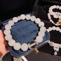 Bracelet élégant et tendance pour femme, perles roses et breloque fleur en cristal, qualité supérieure, directement de l'usine, pour usage quotidien