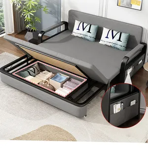 Small Household Storage Single And Double Sofa Retractable Sitting And Folding Bed Living Room Multi-functional Sofa Bed