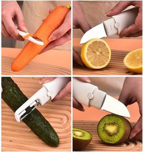 Pelador de Frutas y Verduras de Acero Inoxidable, Cuchillo para Cortar Frutas y Verduras, Herramienta de Cocina Duradera, Sostenible y Ambidiestra - Product Image 6