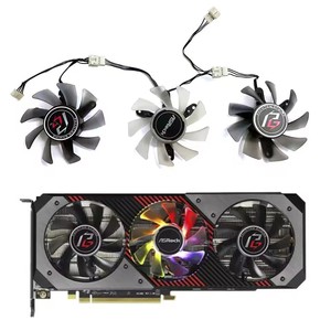 สำหรับ <span class=keywords><strong>ASRock</strong></span> <span class=keywords><strong>RX</strong></span> <span class=keywords><strong>5700</strong></span> 5700XT 8GB พัดลมระบายความร้อนกราฟิกการ์ด Phantom 75mm PVA080E12R 4PIN RX5700 <span class=keywords><strong>XT</strong></span> พัดลม GPU - Product Image 1
