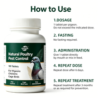 Comprimés naturels vermifuges pour volailles, supplément à base de plantes pour le contrôle des parasites internes et externes pour pigeons, poulets et oiseaux de cage