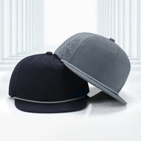 Gorra de Golf Personalizada de Verano, de Secado Rápido, Deportiva, con Cierre a Presión, con Cuerda, Transpirable, Ajustable, Unisex, de 5 Paneles, con Visera Plana