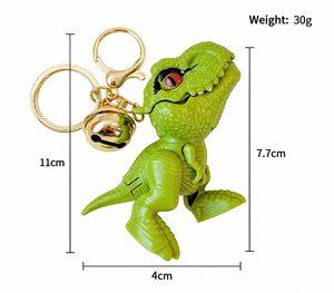 Porte-clés Dinosaure de Dessin Animé Articulé en Plastique, Breloque de Sac Anime pour Sac à Dos, Cartable, Cadeau - Product Image 3