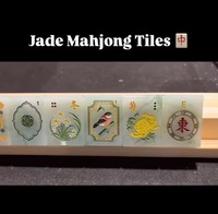 Set Ubin Mahjong Mewah Gaya Seni Tradisional Jade Akrilik 160 Buah Set Mahjong Amerika
