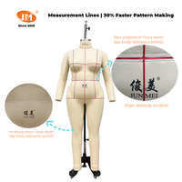 Junmei Mannequin de couture intégral sans tête en fibre de verre pour femme grande taille, Taille US 3XL (22), en position debout, pour la création de patrons et la couture