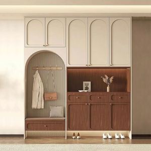 Armario de Dormitorio de Pared de Diseño Moderno, Serie Clásica en Blanco Crema Francés, Estilo Ligero y Lujoso - Product Image 6