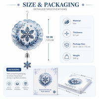 Ornements de jardin rotatifs en métal découpé au laser, motif flocon de neige 3D, à sublimation, 10 pouces, personnalisables, pour la vente en gros